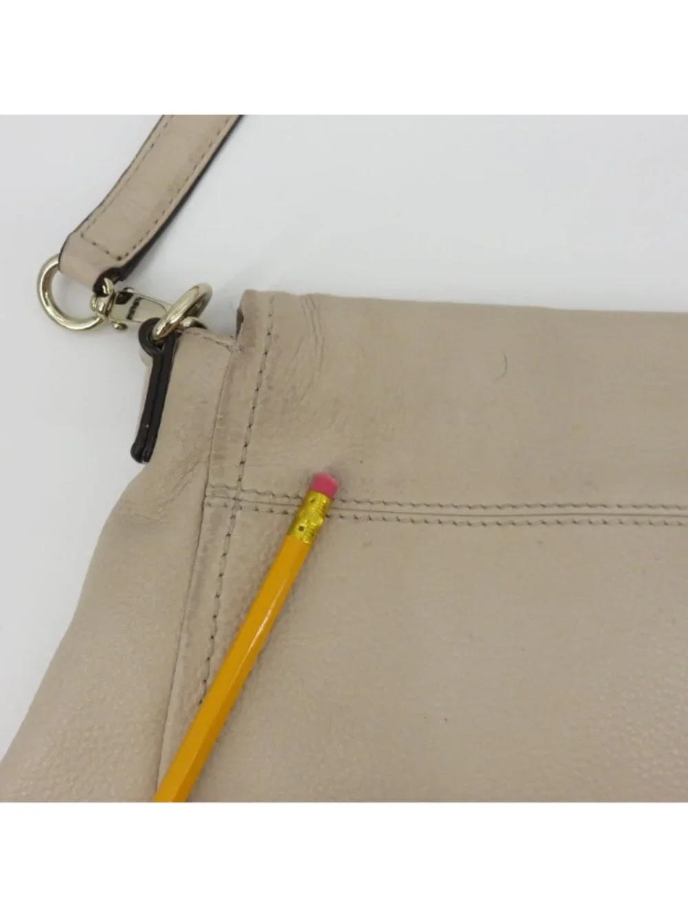 Kate Spade Cobble Hill Small Toddy Crossbody Handbag Purse Beige Pebbled Leather